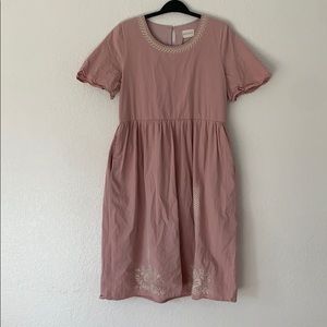 blush pink midi dress